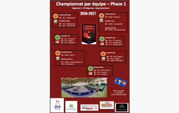 Calendrier du championnat par équipe (Phase 1)
